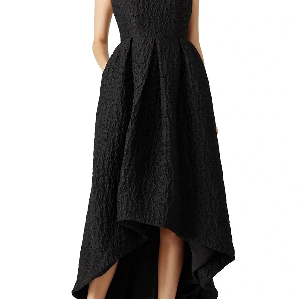 NWOT Cynthia Rowley Black High-Low Crinkle
Textured Jacquard Dress - Picture 3 of 7